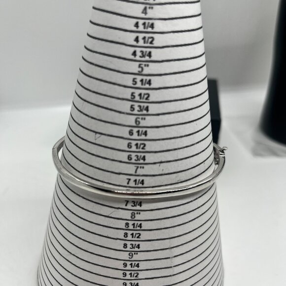 VINTAGE SUN 925 STERLING SILVER HINGED BANGLE BRACELET WOMENS DIAMOND ACCENTS - Picture 13 of 13